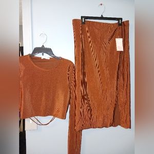 2 piece skirt nd crop top